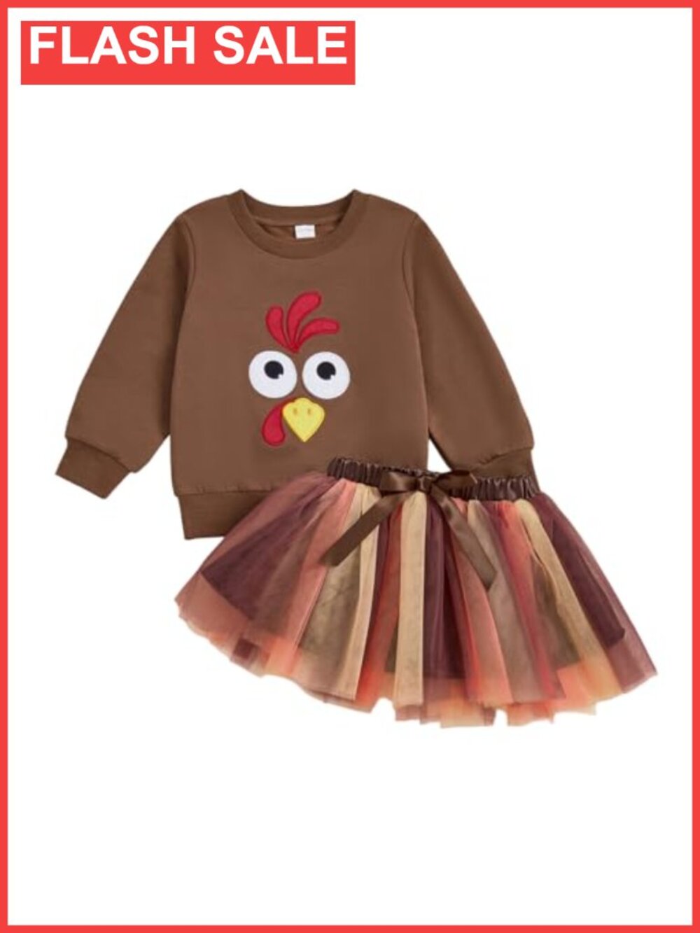 Toddler Baby Girl Thanksgiving Outfit - 2-Piece Sweatshirt & Tutu Skirt Set